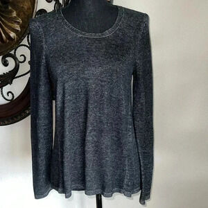 Eileen Fisher Petite Women’s Cotton Tencel Charcoal Lightweight Sweater …
